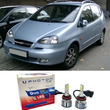 Photon Chevrolet Rezzo LED Xenon Uzun + Kısa Far Ampulü H4 Duo Yeni Seri Beyaz