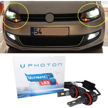 Photon Vw Polo Mk5 LED Xenon Uzun Far Ampulü H7 Ultimate 9500 Lumens Yeni Seri Beyaz 2009-2017