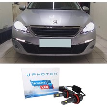 Photon Peugeot 308 LED Xenon Kısa Far Ampulü H7 Ultimate 9500 Lumens Yeni Seri Beyaz