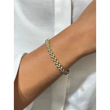 Stainless Steel Rose-Gold-Silver Renkli Çift Taraflı Kullanımlı Çelik Kadın Bileklik