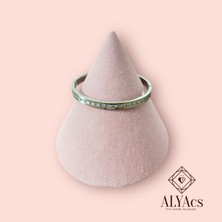 Stainless Steel Zirkon Taş Detaylı Çelik Kelepçe