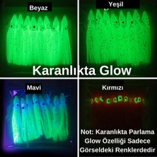 Eagenset Silikon Ahtapot Fosforlu Glow Mavi Yapay Yem Olta Takımı, Çapari, Jig Yapım Malzemesi 5cm 5 Adet