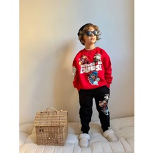 Sacro Kids Power Ups Paw Patrol Baskılı Eşofman-Sweatshirt 3 Iplik Şardonlu Kışlık Erkek Çocuk Takım