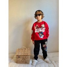 Sacro Kids Power Ups Paw Patrol Baskılı Eşofman-Sweatshirt 3 Iplik Şardonlu Kışlık Erkek Çocuk Takım