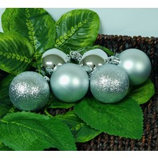 Arminow Gümüş Renk 5  cm  Yılbaşı Ağaç Süsleme Topları 6'lı Paket - YIL039