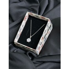 Kural Jewelry 925 Ayar Gümüş Zincirli Beyaz Minimal Zarif Zirkon Taşlı Kolye Kadın