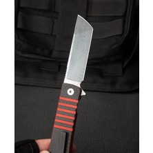 Bestech Tıtan Karbon Fiber ve G10 Saplı Ara Katman: 2,96'' Damascus Çakı BL05B