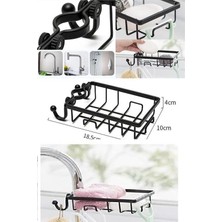 Pi İthalat Musluğa Sabitlenen Çelik Bulaşık Süngeri  Katı Sabun Tutucu Askılı Musluk Rafı T1022