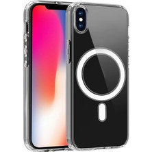 Case World Apple iPhone x Kılıf Magsafe Kablosuz Şarj Destekli Şeffaf Silikon Kapak