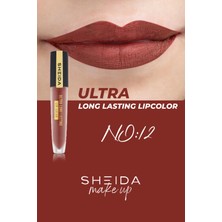 Sheida Long Lasting Uzun Süre Kalıcı Mat Likit Ruj - Yoğun Pigment & E Vitaminli Formül  No:12