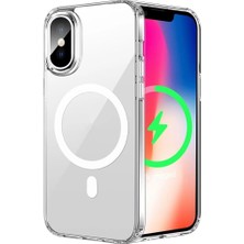 Case World Apple iPhone Xs Kılıf Magsafe Kablosuz Şarj Destekli Şeffaf Silikon Kapak