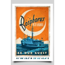 Hari Tasarım Retro Koordinatlı Şehir Posteri, Istanbul Boğazı, Çerçevesiz Poster-Harita Sanatı, Map Art Design