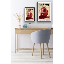 Hari Tasarım Retro Koordinatlı Şehir Posteri, Taksim, Çerçevesiz Poster-Harita Sanatı, Map Art Design