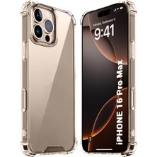 Case World Apple iPhone 16 Promax Kapak Kamera Bölümü Açık Airbag Antishock Köşe Korumalı Şeffaf Silikon Kılıf