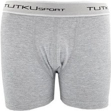 Tutku 0400 Erkek Elastan Spor Boxer Gri Tekli Ürün