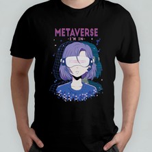 Pixxa Metaverse %100 Pamuklu Bisiklet Yaka T-Shirt Model 1