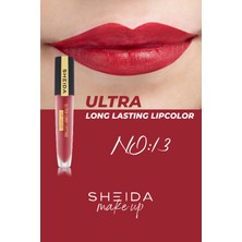 Sheida Long Lasting Uzun Süre Kalıcı Mat Likit Ruj - Yoğun Pigment & E Vitaminli Formül No:13