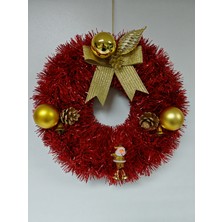 Arminow Yılbaşı Kapı Süsü Çelenk Yeni Yıl Noel Dekoratif Kapı Süsü - 30  cm  - KS017