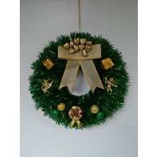 Arminow Yılbaşı Kapı Süsü Çelenk Yeni Yıl Noel Dekoratif Kapı Süsü - 30  cm  - KS001
