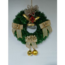 Arminow Yılbaşı Kapı Süsü Çelenk Yeni Yıl Noel Dekoratif Kapı Süsü - 30  cm  - KS012