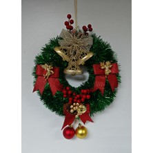 Arminow Yılbaşı Kapı Süsü Çelenk Yeni Yıl Noel Dekoratif Kapı Süsü - 30  cm  - KS009