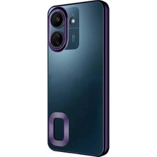 Fibaks Xiaomi Poco C65 Kılıf Kamera Korumalı Logo Gösteren Zore Omega Kapak