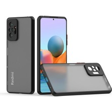 Fibaks Xiaomi Redmi Note 10 Pro Kılıf Mat Parmak Izi Yapmaz Kamera Korumalı Renkli Tuşlu Sert Silikon Kapak