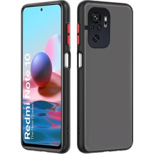 Fibaks Xiaomi Redmi Note 10 Mat Kamera Korumalı Renkli Tuşlu Sert Silikon Kılıf