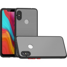 Fibaks Xiaomi Redmi Note 6 Pro Kılıf Mat Parmak Izi Yapmaz Kamera Korumalı Renkli Tuşlu Sert Silikon Kapak