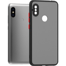 Fibaks Xiaomi Redmi Note 6 Pro Kılıf Mat Parmak Izi Yapmaz Kamera Korumalı Renkli Tuşlu Sert Silikon Kapak