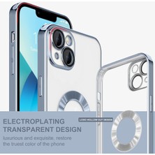 Fibaks Apple iPhone 13 Kılıf Logo Gösteren Parlak Kenarlı Kamera Lens Korumalı Şeffaf Omega Silikon Kapak