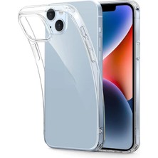 Fibaks Apple iPhone 15 Plus Kılıf Renksiz Şeffaf Yumuşak Ince Esnek Silikon Kapak