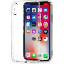 Fibaks iPhone Xs Max Kılıf 3D kamera Korumalı Şeffaf Yumuşak Süper Silikon Kapak