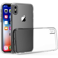 Fibaks Apple iPhone X/xs Kılıf Kamera Korumalı Şeffaf Ultra İnce Esnek Renksiz Silikon Kapak