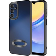 Fibaks Samsung Galaxy A25 Kılıf Kamera Lens Korumalı Şeffaf Renkli Logo Gösteren Parlak Kapak