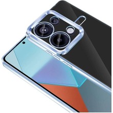 Fibaks Xiaomi Redmi Note 13 Pro 4g Kılıf Kamera Lens Korumalı Şeffaf Renkli Logo Gösteren Parlak Kapak