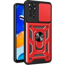 Fibaks Xiaomi Redmi Note 11S Kılıf Kamera Korumalı Sürgülü Yüzüklü Armor Military Tank