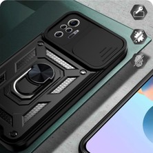 Fibaks Xiaomi Poco F3/xiaomi Redmi K40 Uyumlu Kılıf Kamera Korumalı Sürgülü Yüzüklü Armor Military Tank Zırh