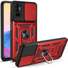 Fibaks Xiaomi Poco M3/xiaomi Redmi 9t Uyumlu Kılıf Kamera Korumalı Sürgülü Yüzüklü Armor Military Tank Zırh