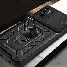 Fibaks Xiaomi Poco M3/xiaomi Redmi 9t Uyumlu Kılıf Kamera Korumalı Sürgülü Yüzüklü Armor Military Tank Zırh