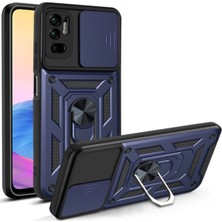 Fibaks Xiaomi Poco M3/xiaomi Redmi 9t Uyumlu Kılıf Kamera Korumalı Sürgülü Yüzüklü Armor Military Tank Zırh