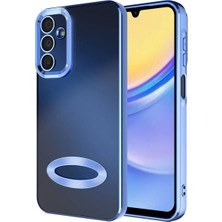 Fibaks Samsung Galaxy A25 Kılıf Kamera Lens Korumalı Şeffaf Renkli Logo Gösteren Parlak Kapak