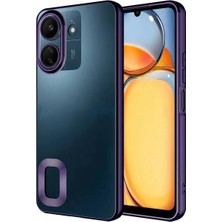 Fibaks Xiaomi Poco C65 Kılıf Kamera Korumalı Logo Gösteren Zore Omega Kapak