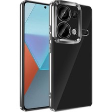 Fibaks Xiaomi Redmi Note 13 Pro 4g Kılıf Kamera Lens Korumalı Şeffaf Renkli Logo Gösteren Parlak Kapak