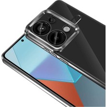 Fibaks Xiaomi Redmi Note 13 Pro 4g Kılıf Kamera Lens Korumalı Şeffaf Renkli Logo Gösteren Parlak Kapak