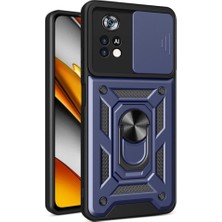 Fibaks Xiaomi Redmi Note 12 Pro Kılıf Kamera Korumalı Sürgülü Yüzüklü Armor Military Tank Darbe Emici Kapak