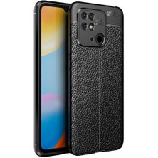 Fibaks Xiaomi Redmi 10C Kılıf Rugan Armor Deri Görünümlü Parmak İzi Yapmaz Dayanıklı Niss Silikon Kapak