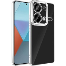 Fibaks Xiaomi Redmi Note 13 Pro 4g Kılıf Kamera Lens Korumalı Şeffaf Renkli Logo Gösteren Parlak Kapak