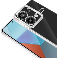 Fibaks Xiaomi Redmi Note 13 Pro 4g Kılıf Kamera Lens Korumalı Şeffaf Renkli Logo Gösteren Parlak Kapak