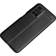 Fibaks Xiaomi Redmi 10 Kılıf Rugan Armor Deri Görünümlü Parmak İzi Yapmaz Dayanıklı Niss Silikon Kapak